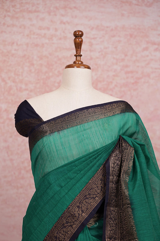 Green Semi Jute Sraee - Seematti