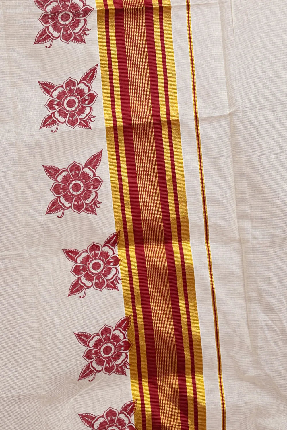 Off White Cotton Set Mundu