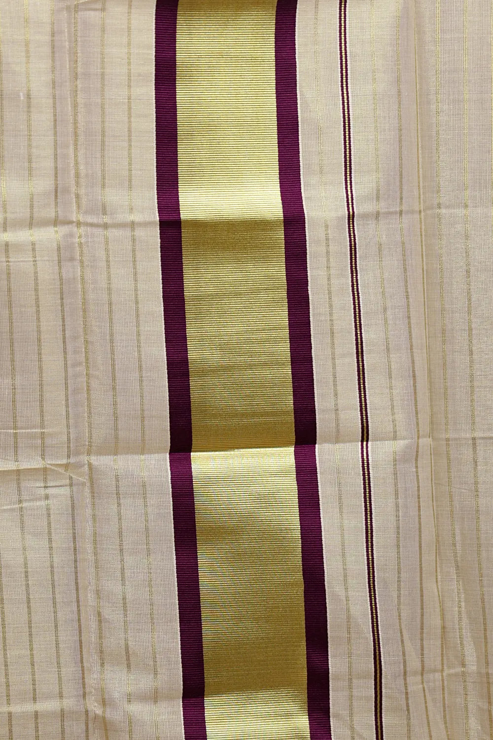 Off White Semi Tissue Set Mundu