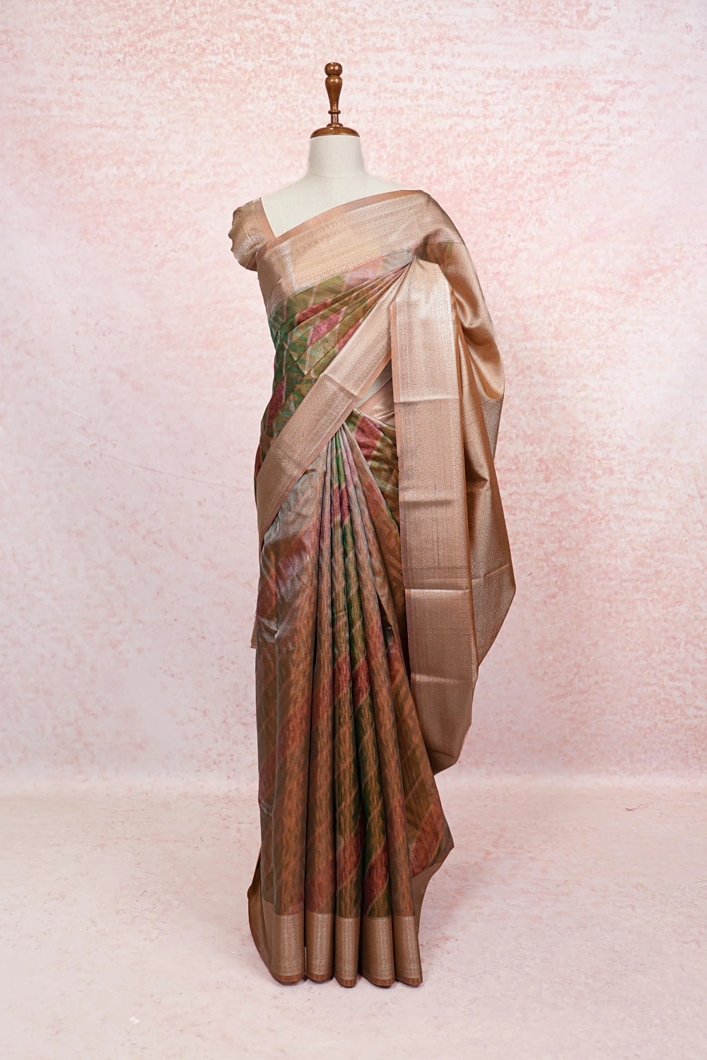 Copper Color Semi Tissue Saree