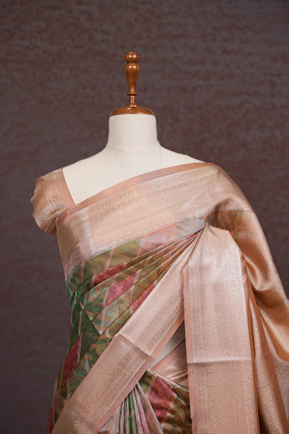 Copper Color Semi Tissue Saree