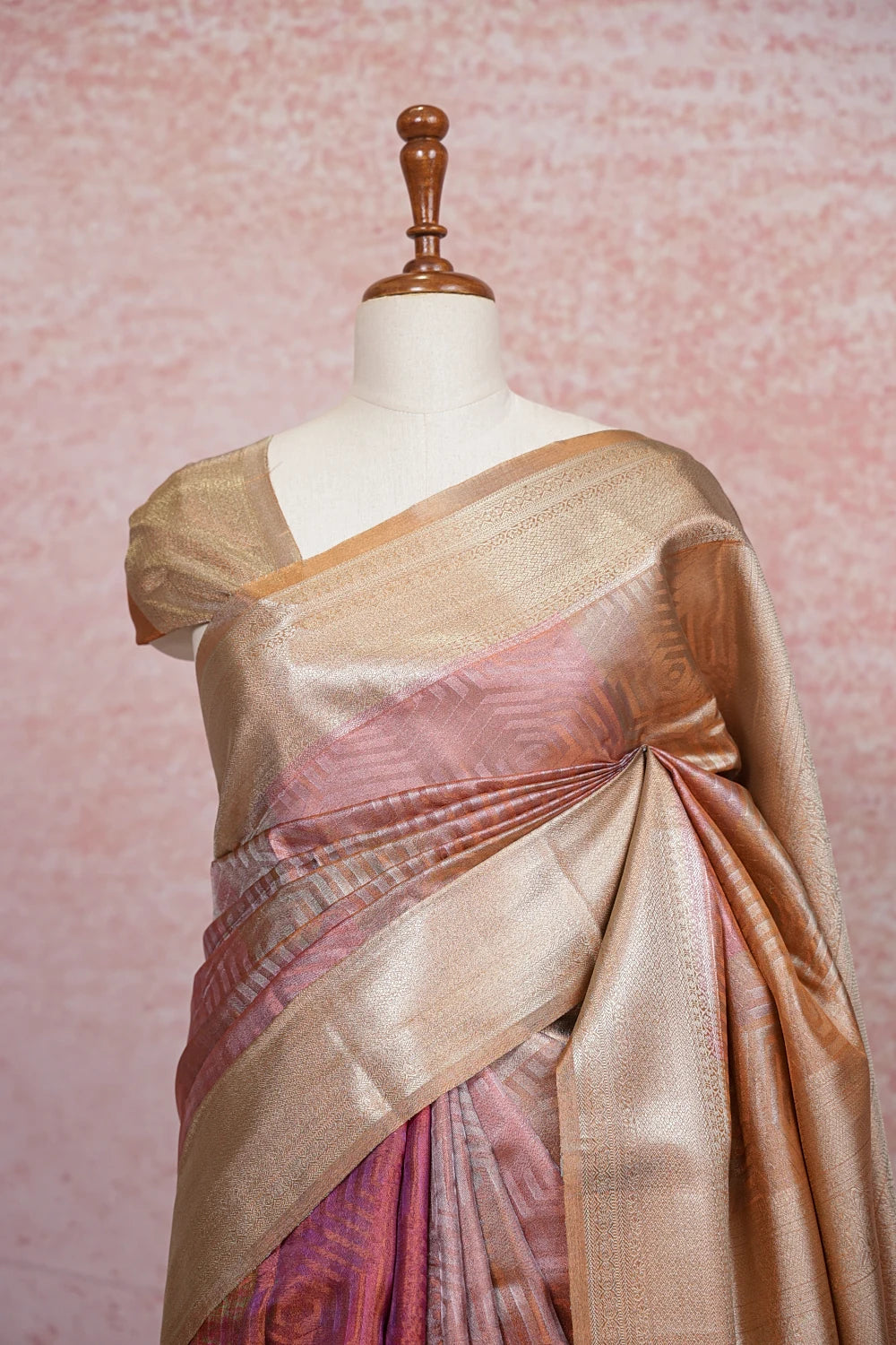 Copper Color Semi Tissue Saree