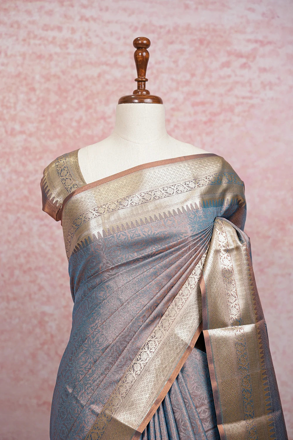 Light Blue Tissue Silk Saree