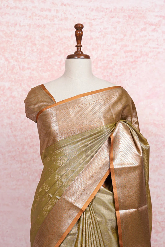 Green Semi Tissue Saree - Seematti