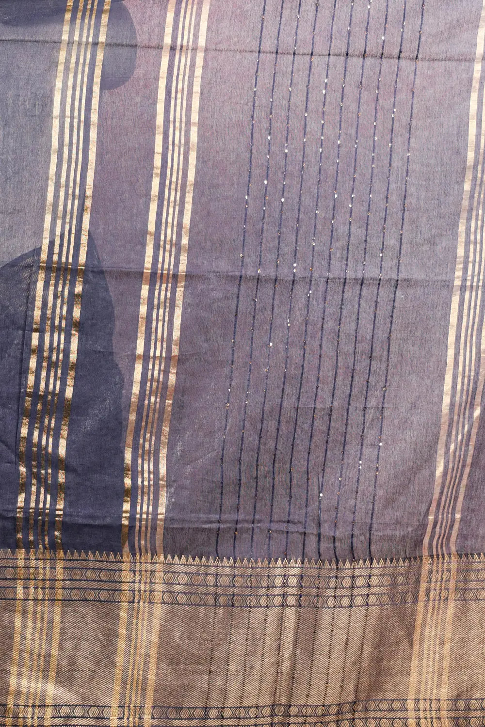 Navy Blue Semi Silk Saree - Seematti
