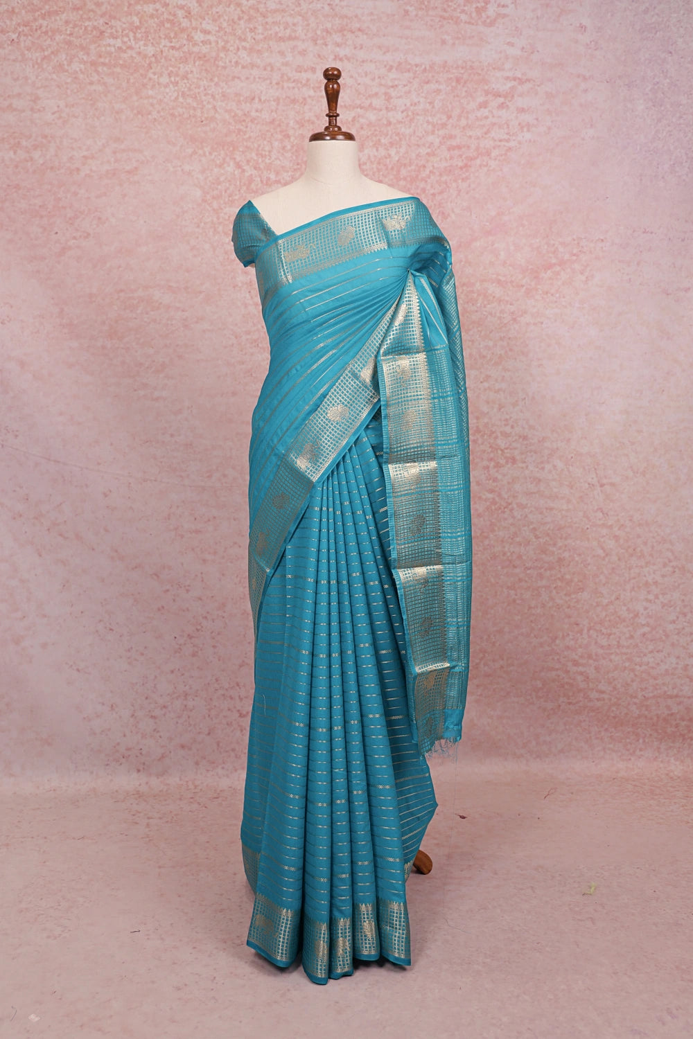 Blue Crepe Banarasi Sraee