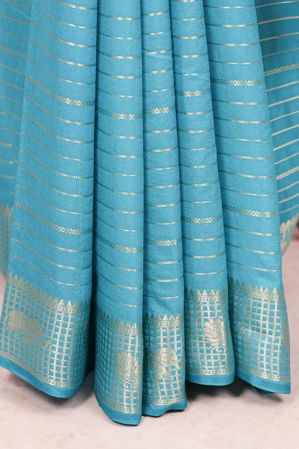 Blue Crepe Banarasi Sraee