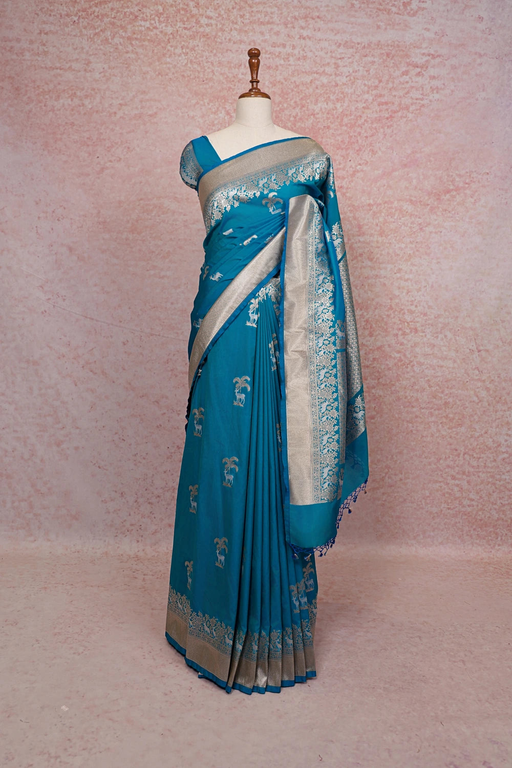 Blue Banarasi Silk Saree - Seematti