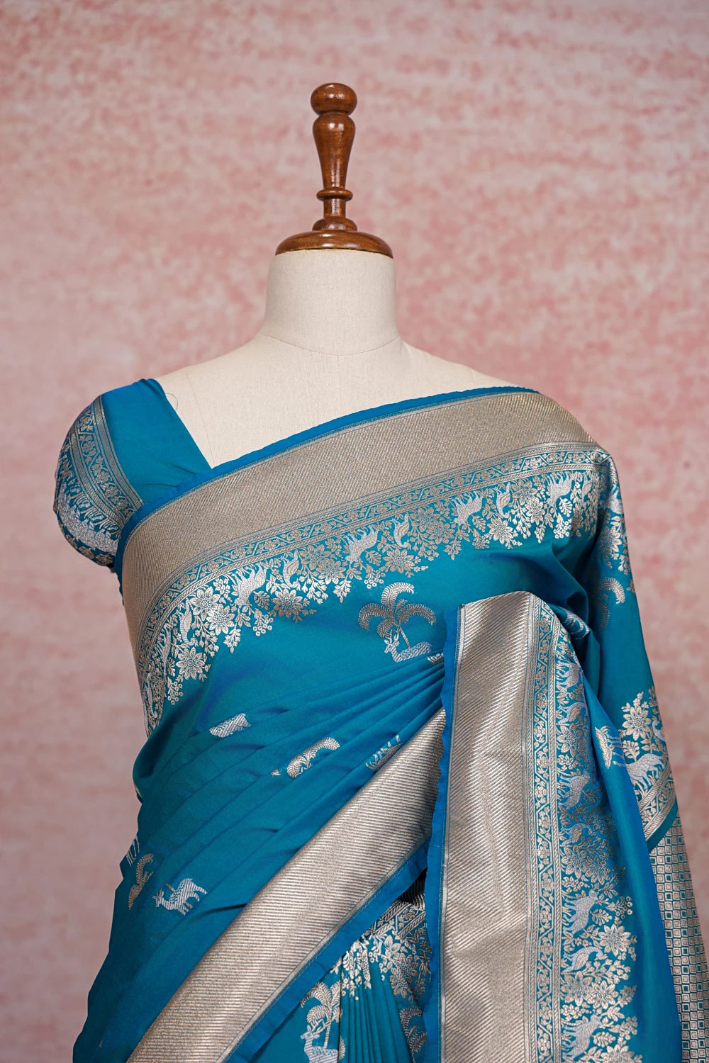 Blue Banarasi Silk Saree - Seematti