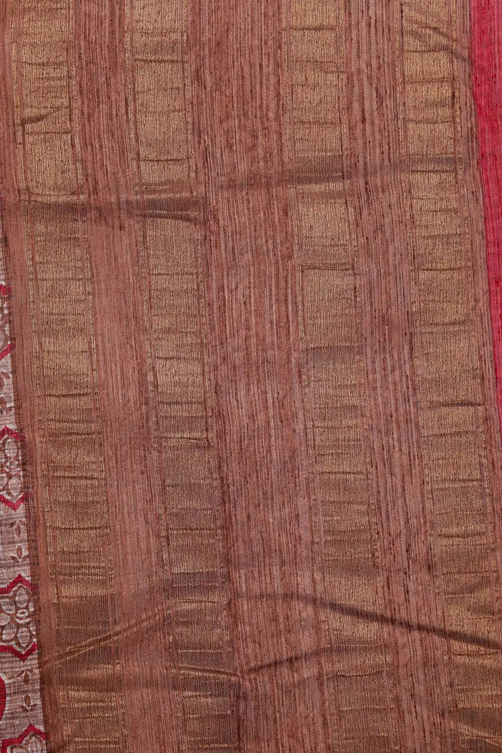 Salmon Peach Semi Jute Saree - Seematti
