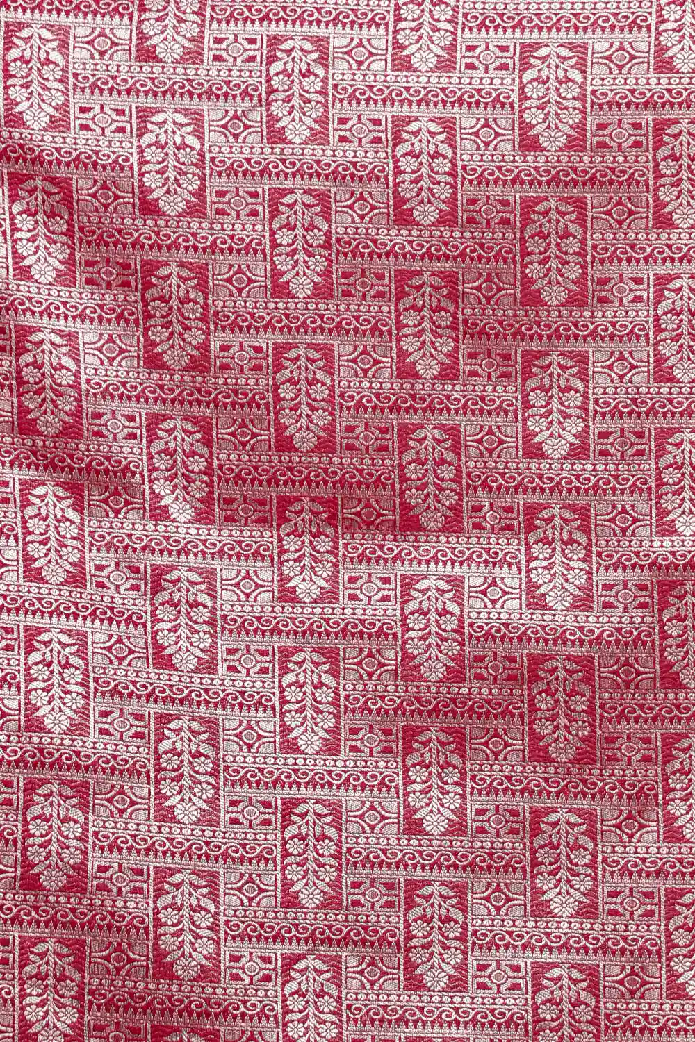 Wine Red Semi Banarasi Saree - Seematti