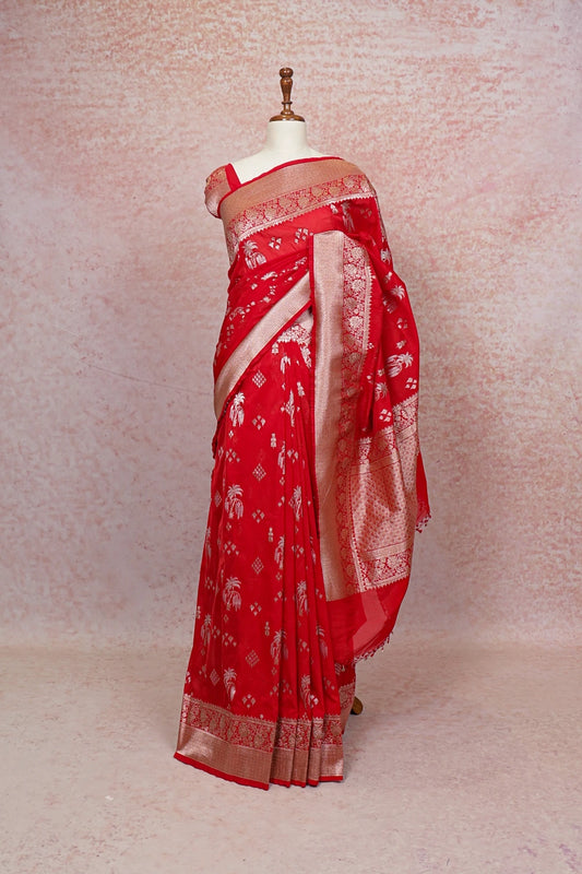 Red  Banarasi Silk Saree - Seematti