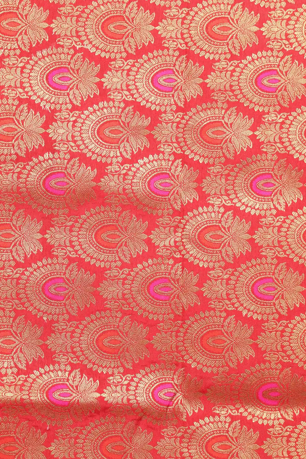 Red Semi Banarasi Saree - Seematti