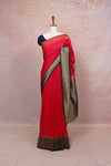 Red Semi Banarasi Saree - Seematti