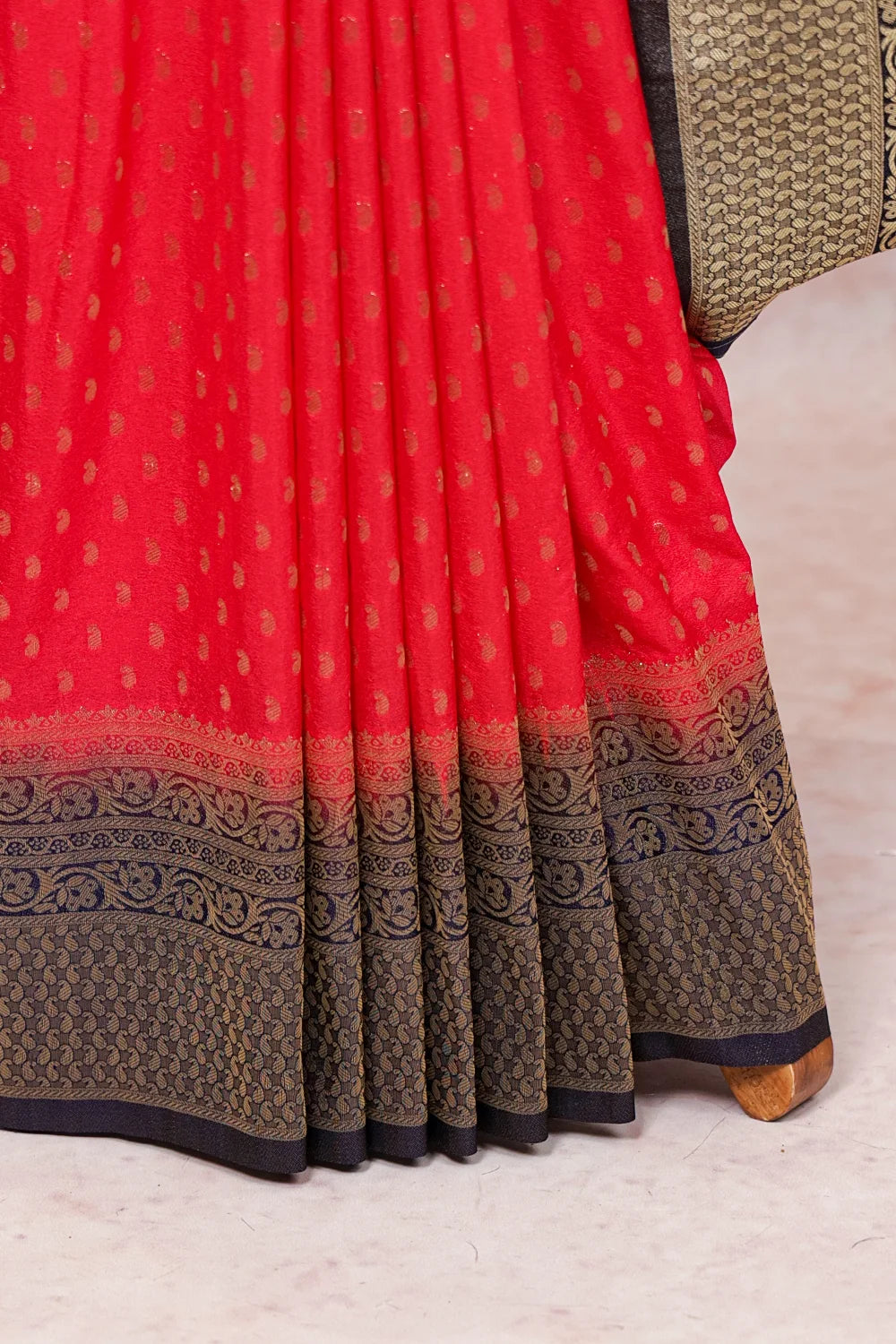 Red Semi Banarasi Saree