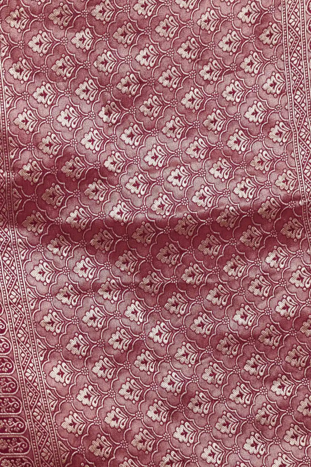 Dark Wine Banarasi Silk Saree - Seematti