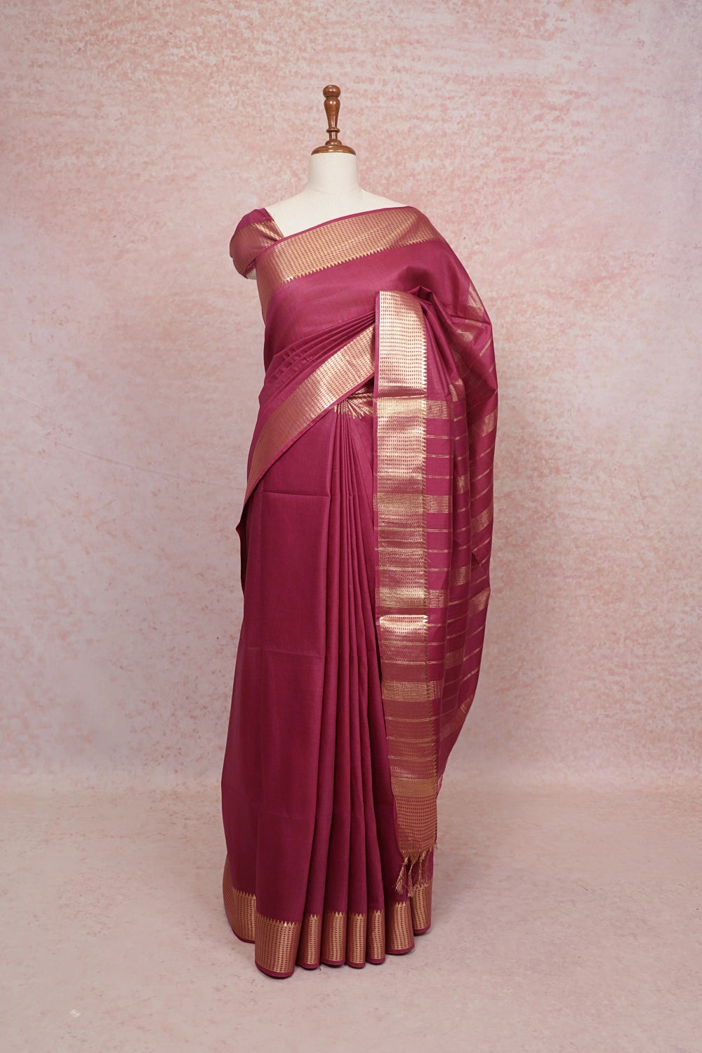 Wine Semi Tussar Saree - Seematti