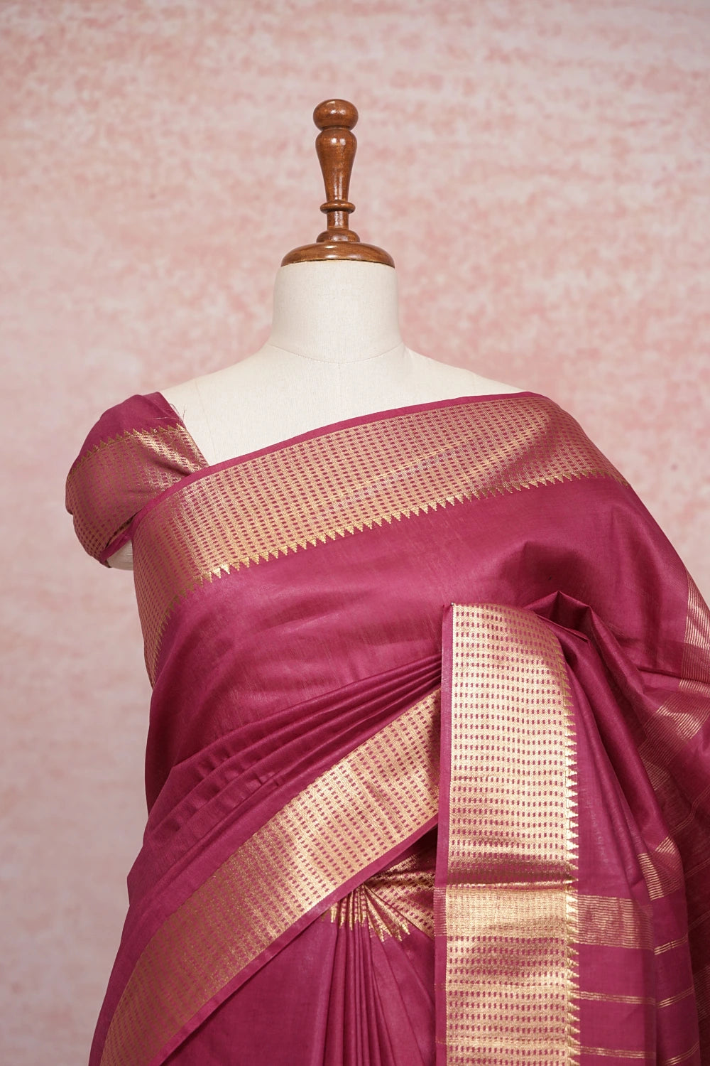 Wine Semi Tussar Saree - Seematti