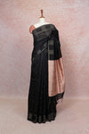 Black Semi Jute Saree - Seematti