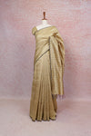 Light Olive Green Semi Jute Saree - Seematti
