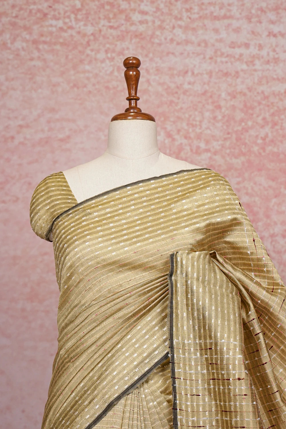Light Olive Green Semi Jute Saree