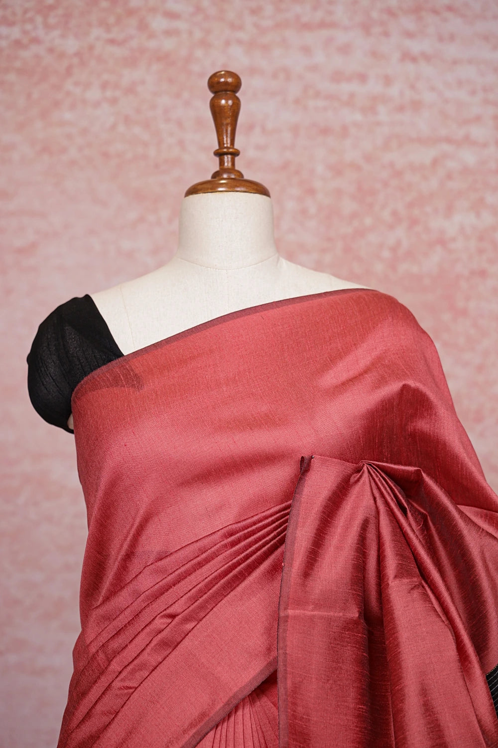 Peach Pink Semi Jute Saree