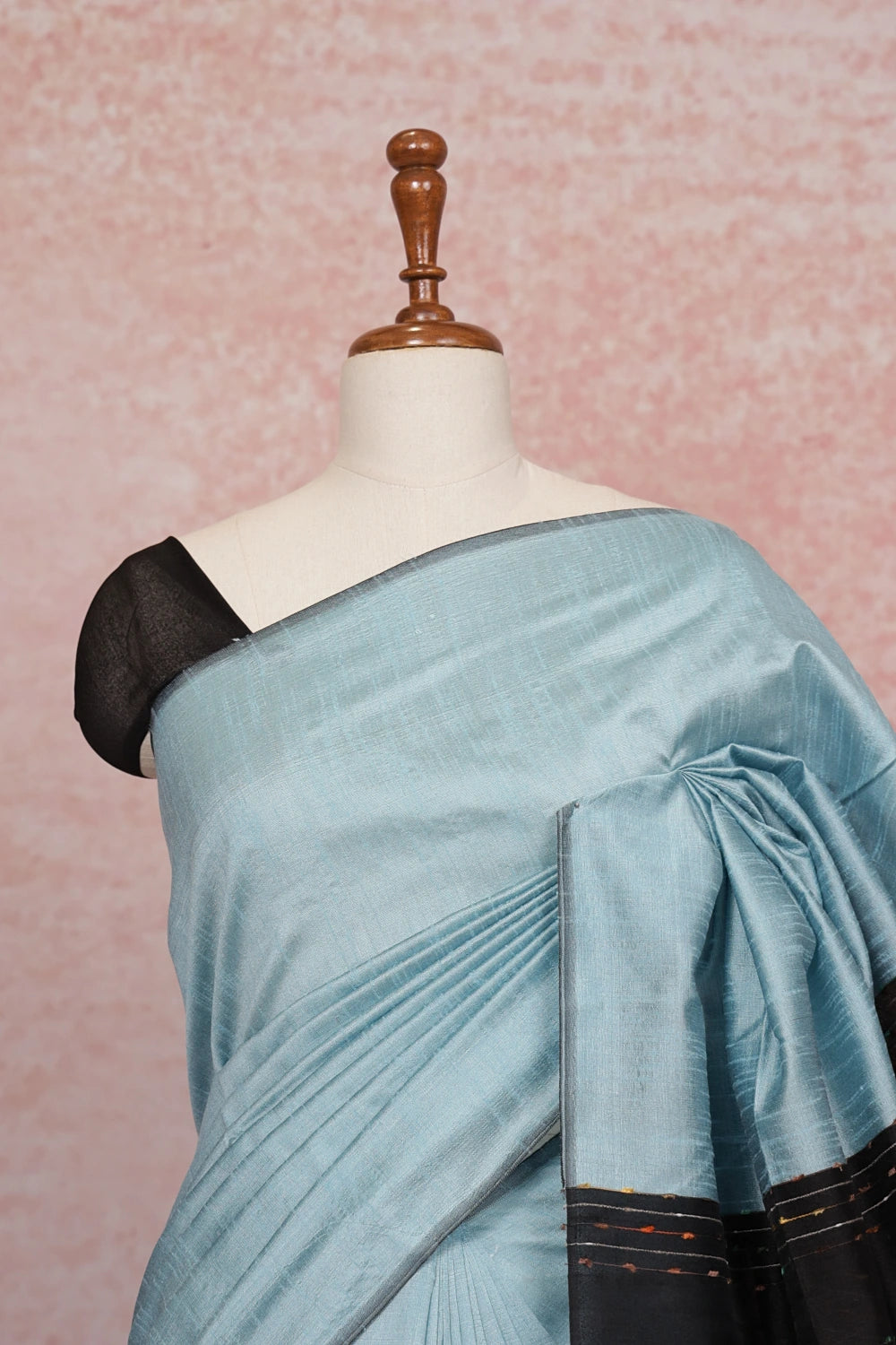 Blue Semi Jute Saree - Seematti
