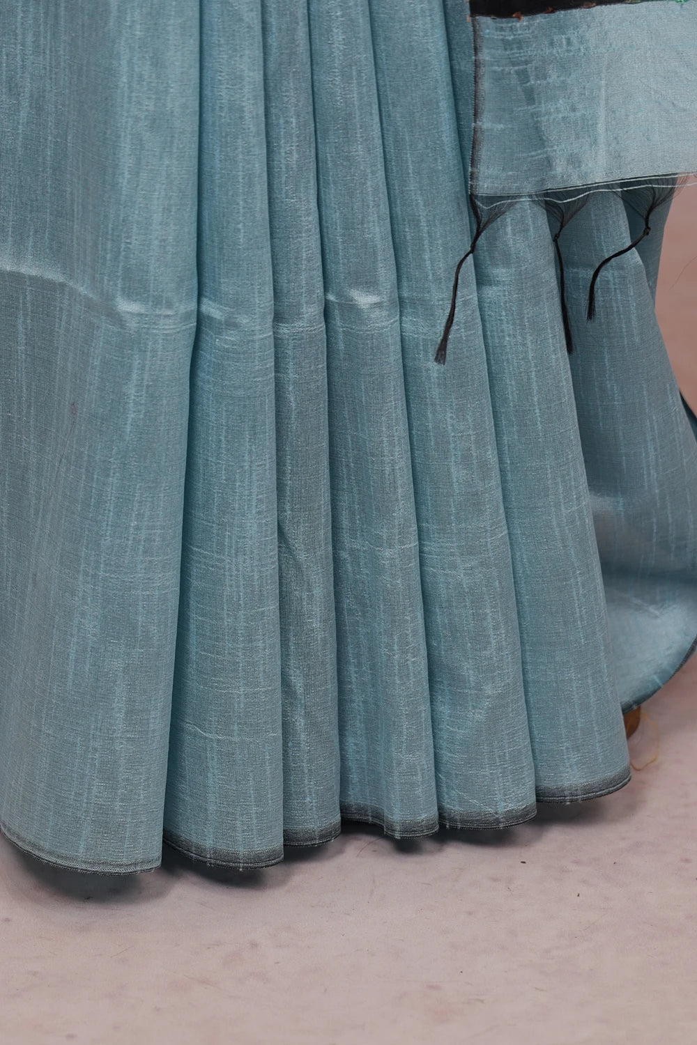 Blue Semi Jute Saree - Seematti