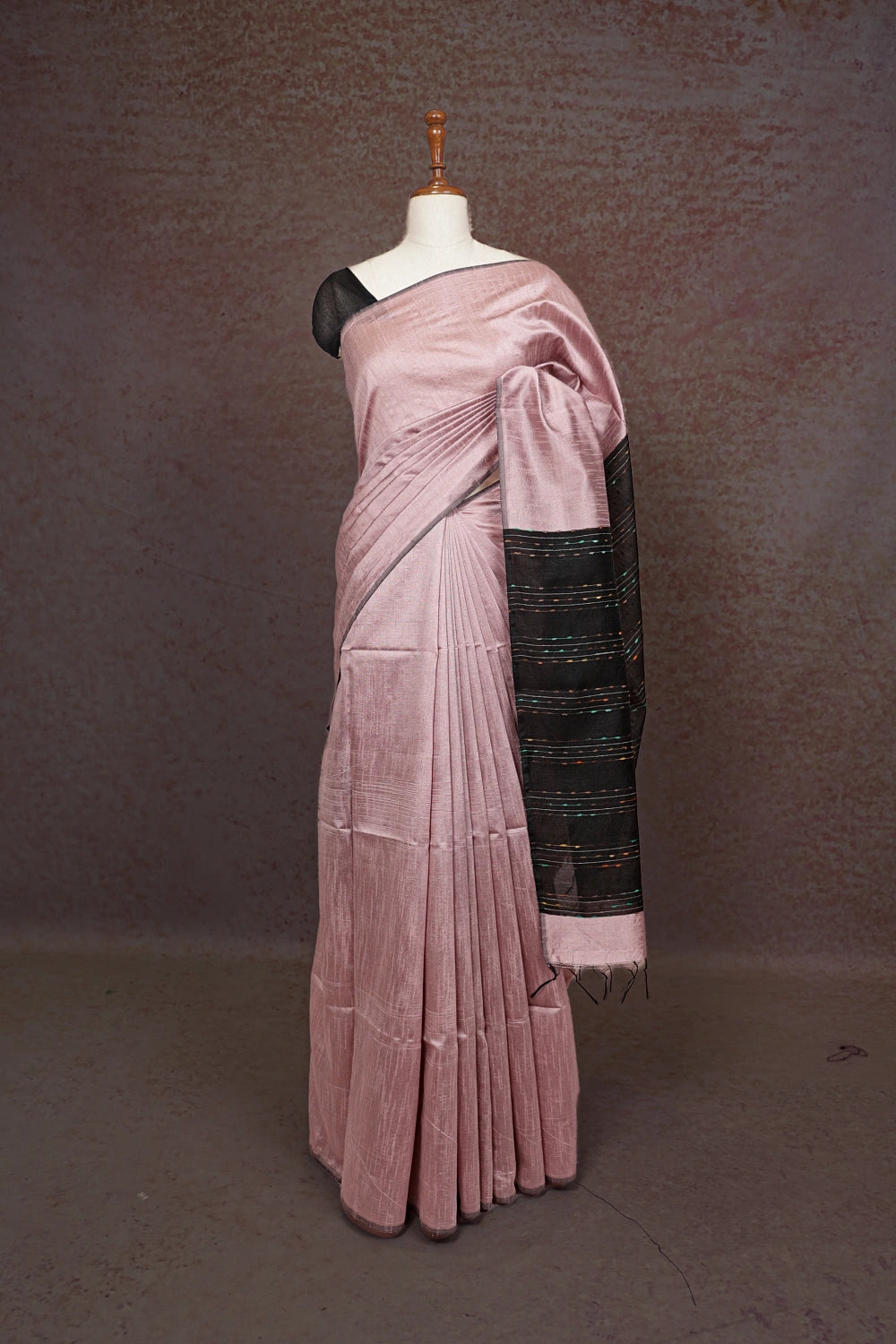Dusty Rose Semi Jute Saree