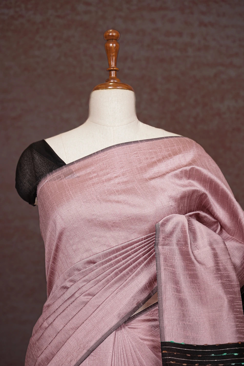 Dusty Rose Semi Jute Saree