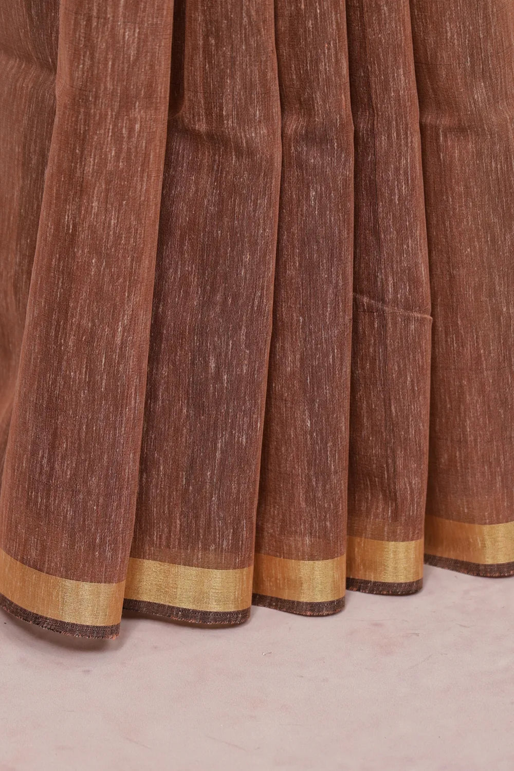 Onion Color Semi Linen Saree - Seematti