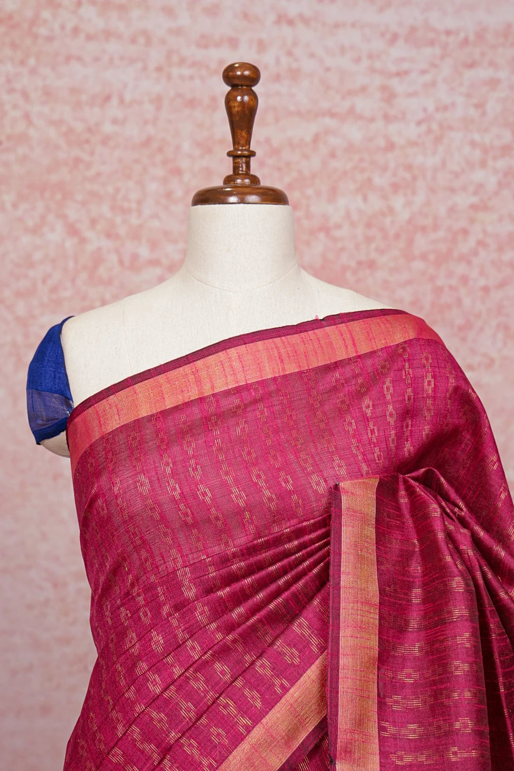 Rani Pink Semi Jute Saree