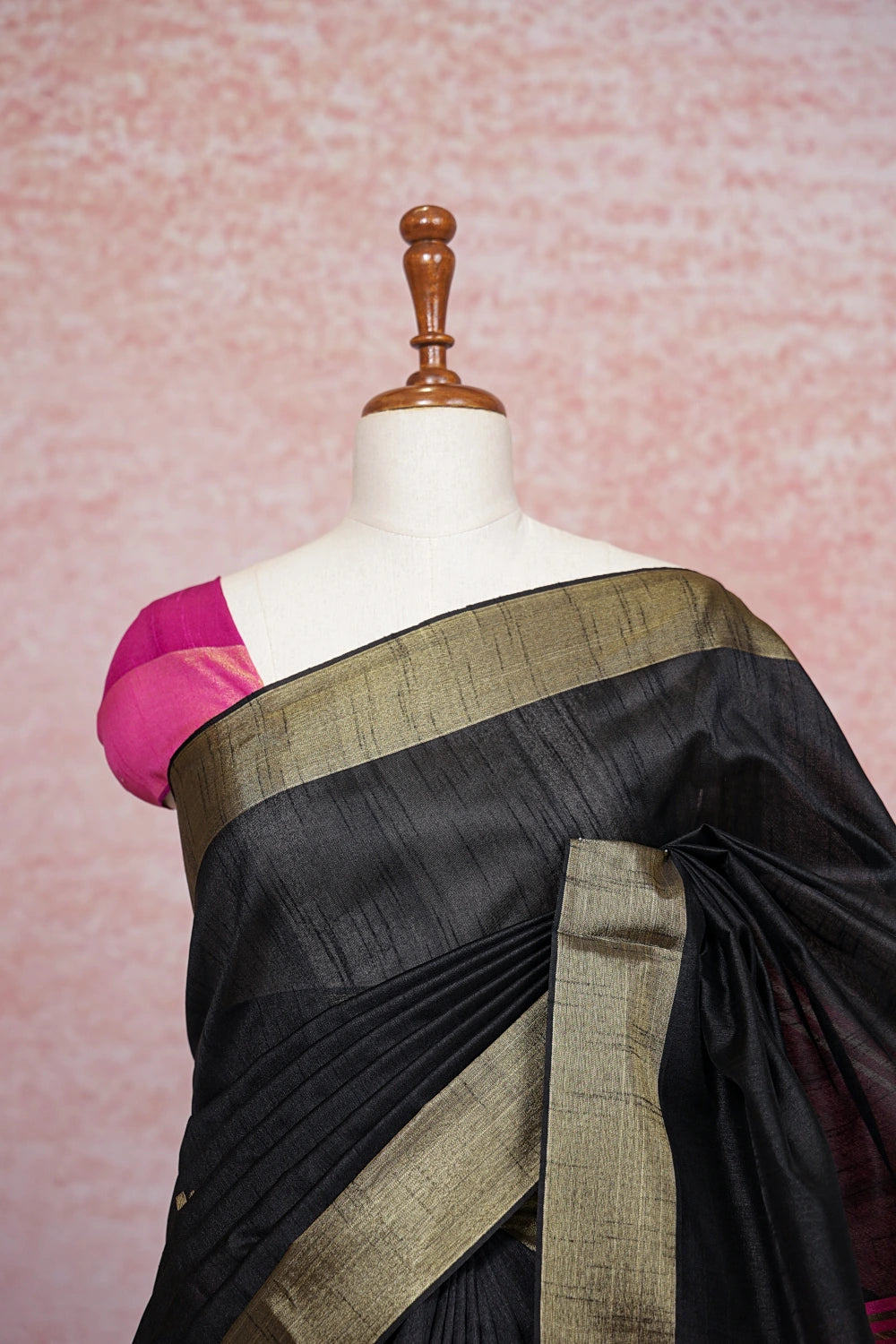 Black Semi Jute Saree