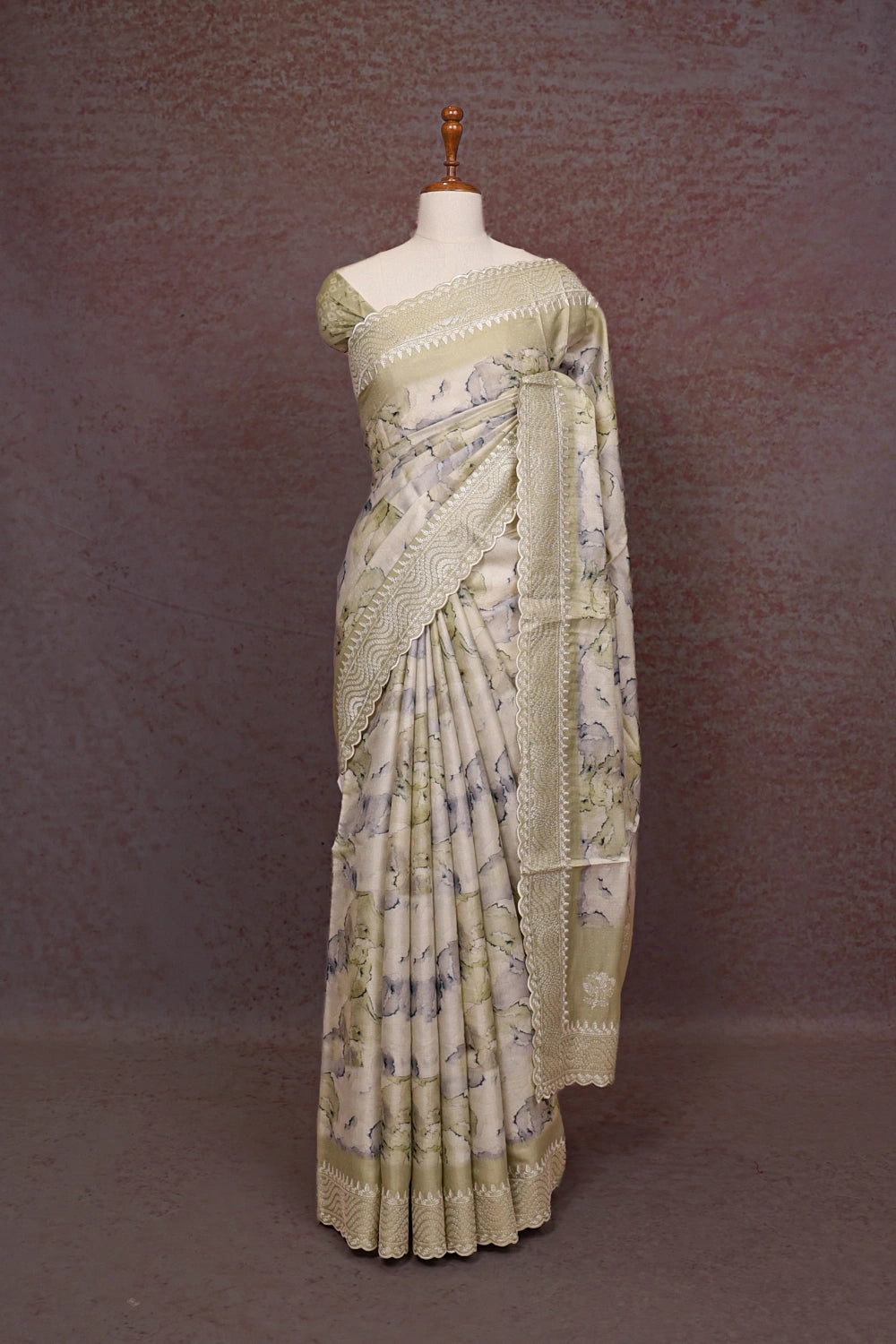Multi Color  Semi Tussar Saree