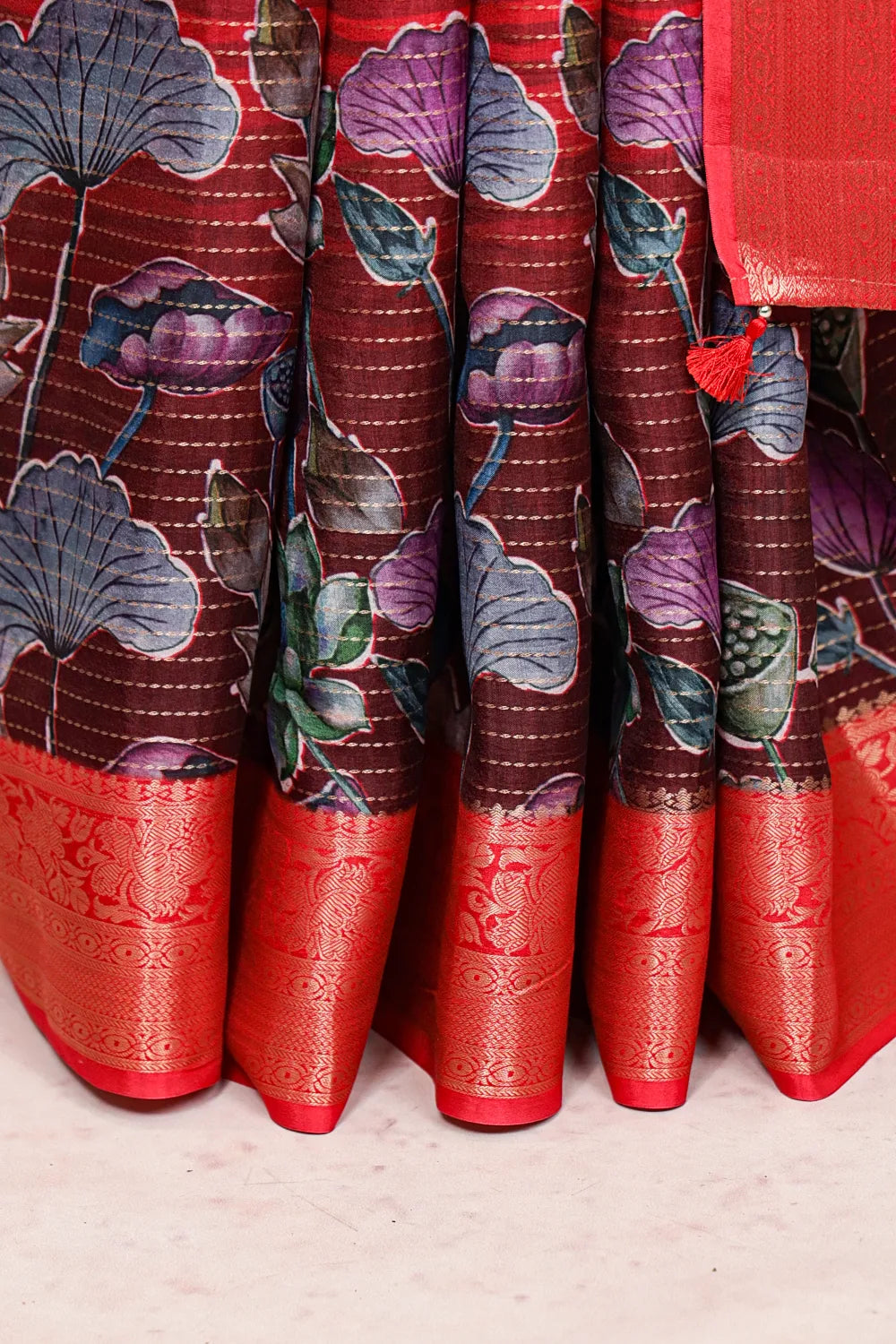 Red Semi Silk Saree