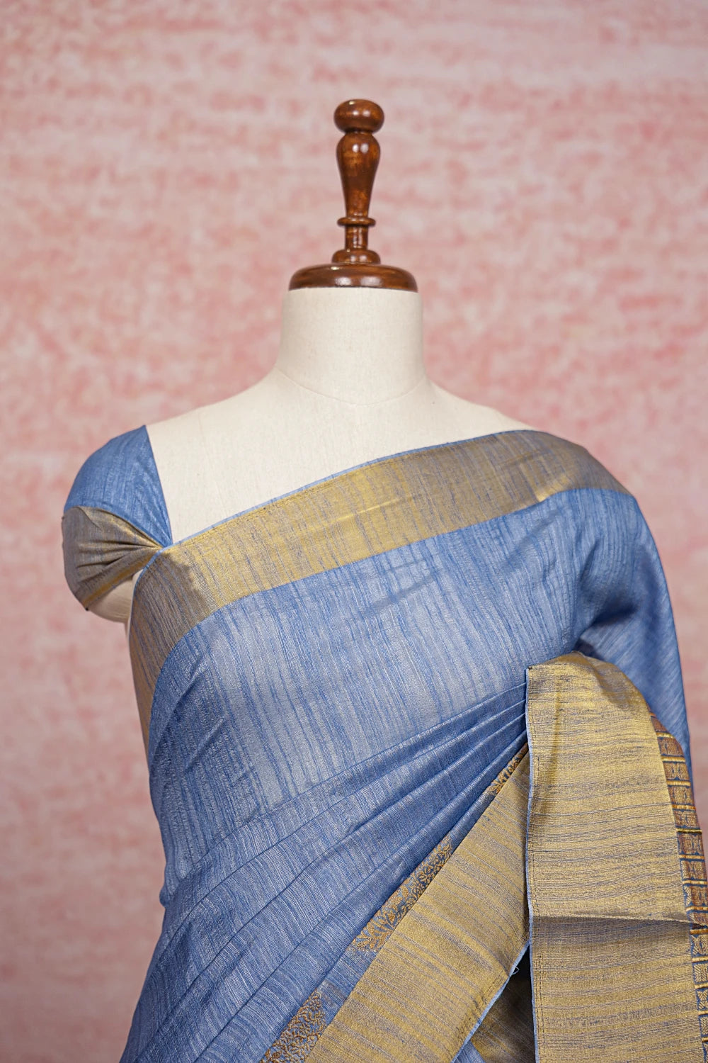Light Blue Semi Jute Saree