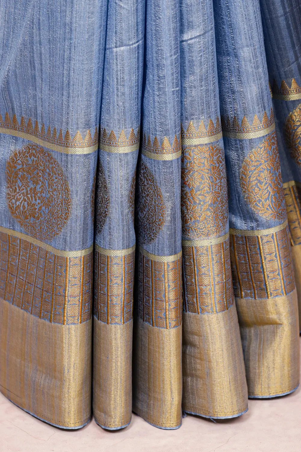 Light Blue Semi Jute Saree