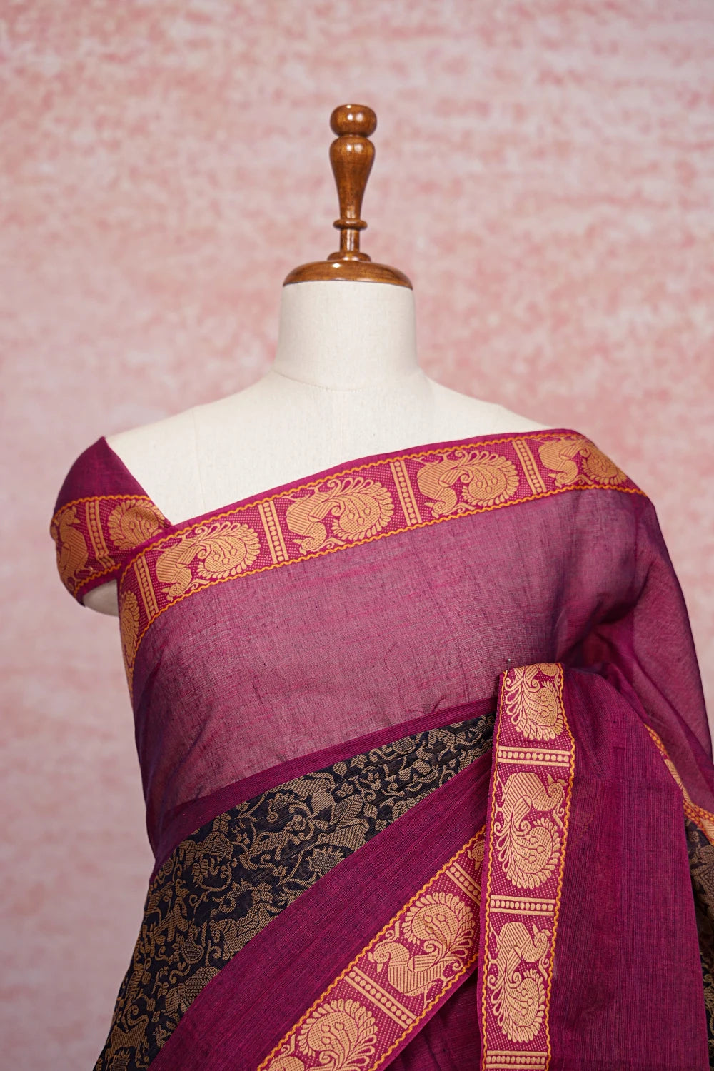 Navy Blue  Chettinad Cotton Saree