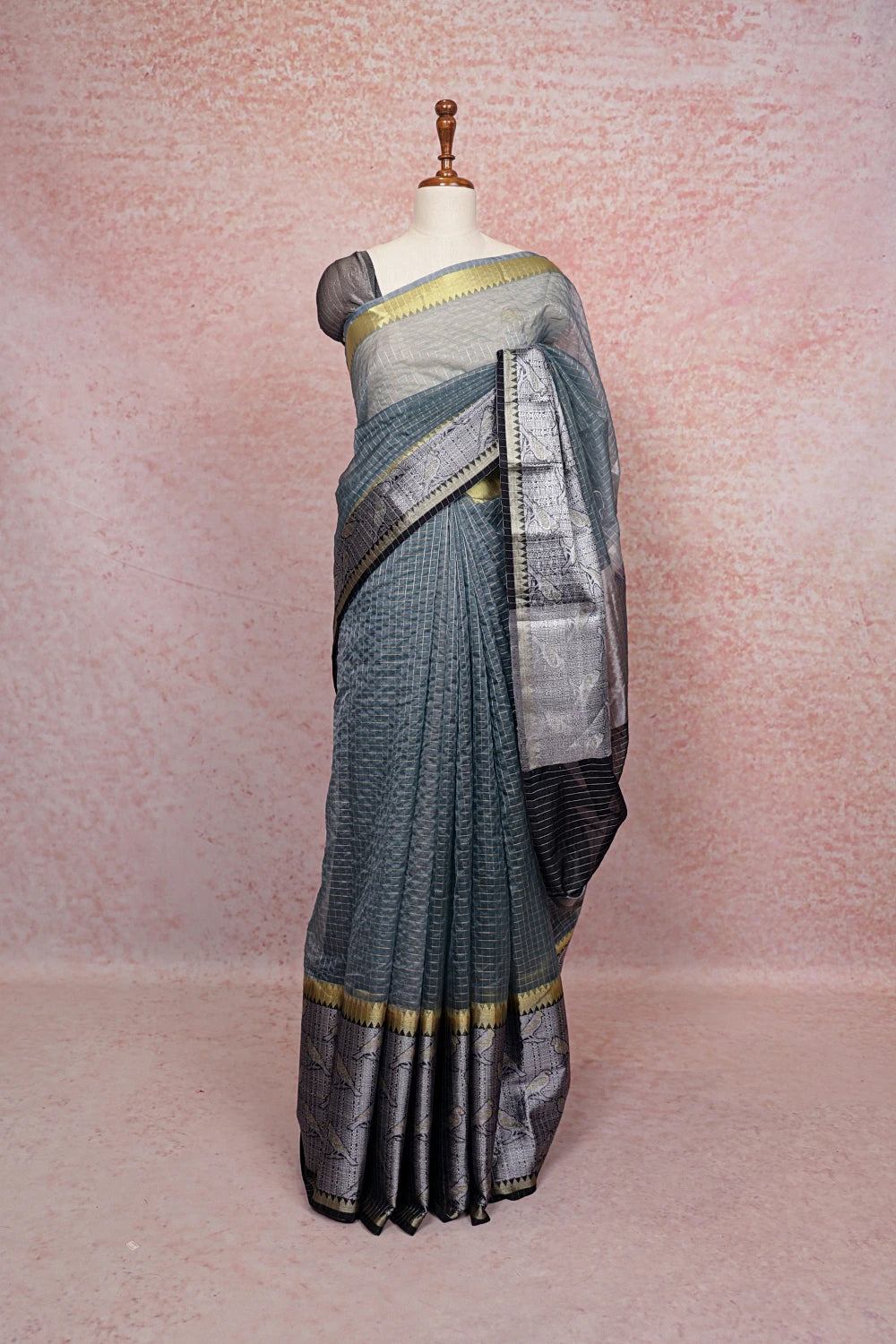 Pastel Green Semi Organza Saree