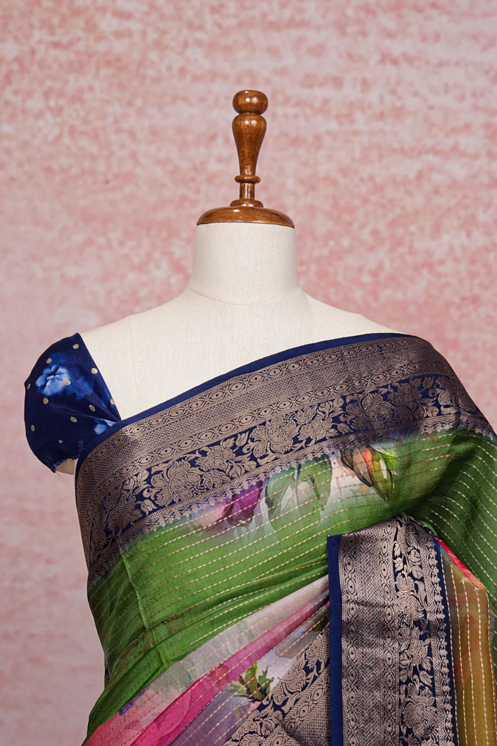 Multi Color Semi Banarasi Saree