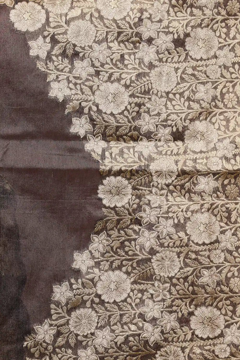 Brown Semi Tissue Saree