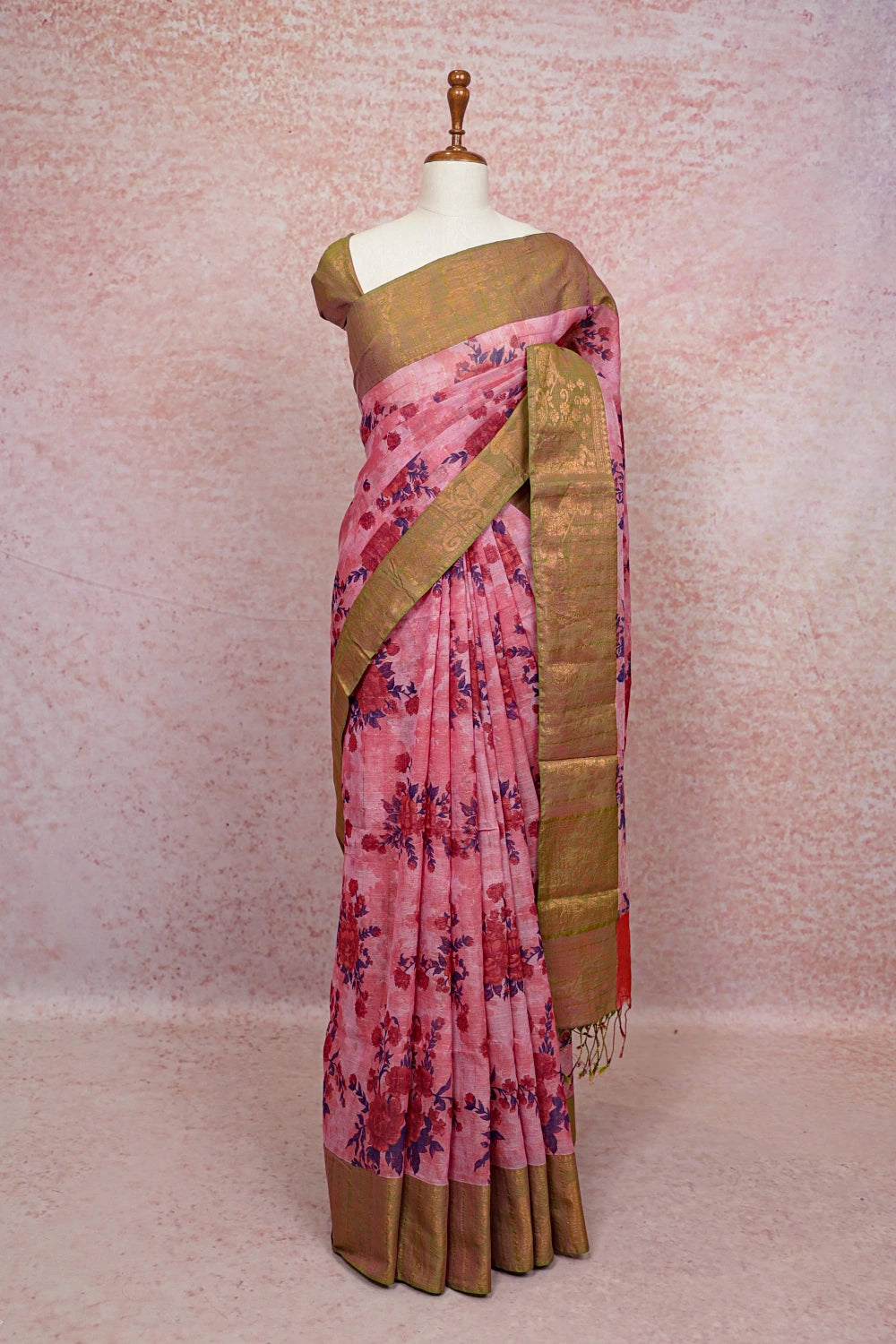 Onion Pink Cotton Saree