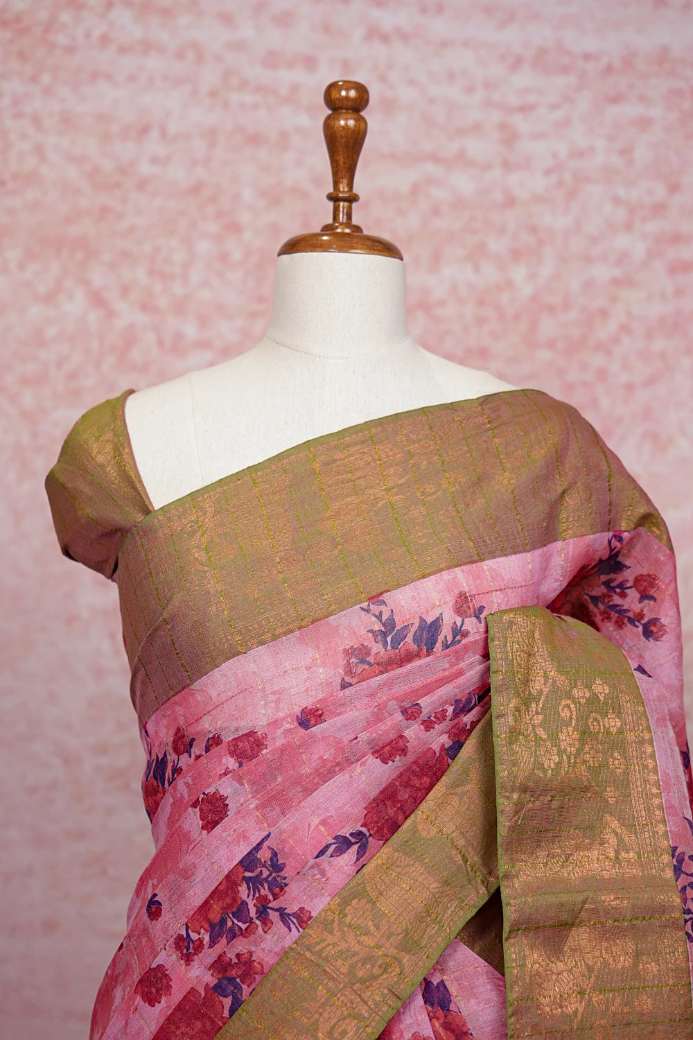 Onion Pink Cotton Saree