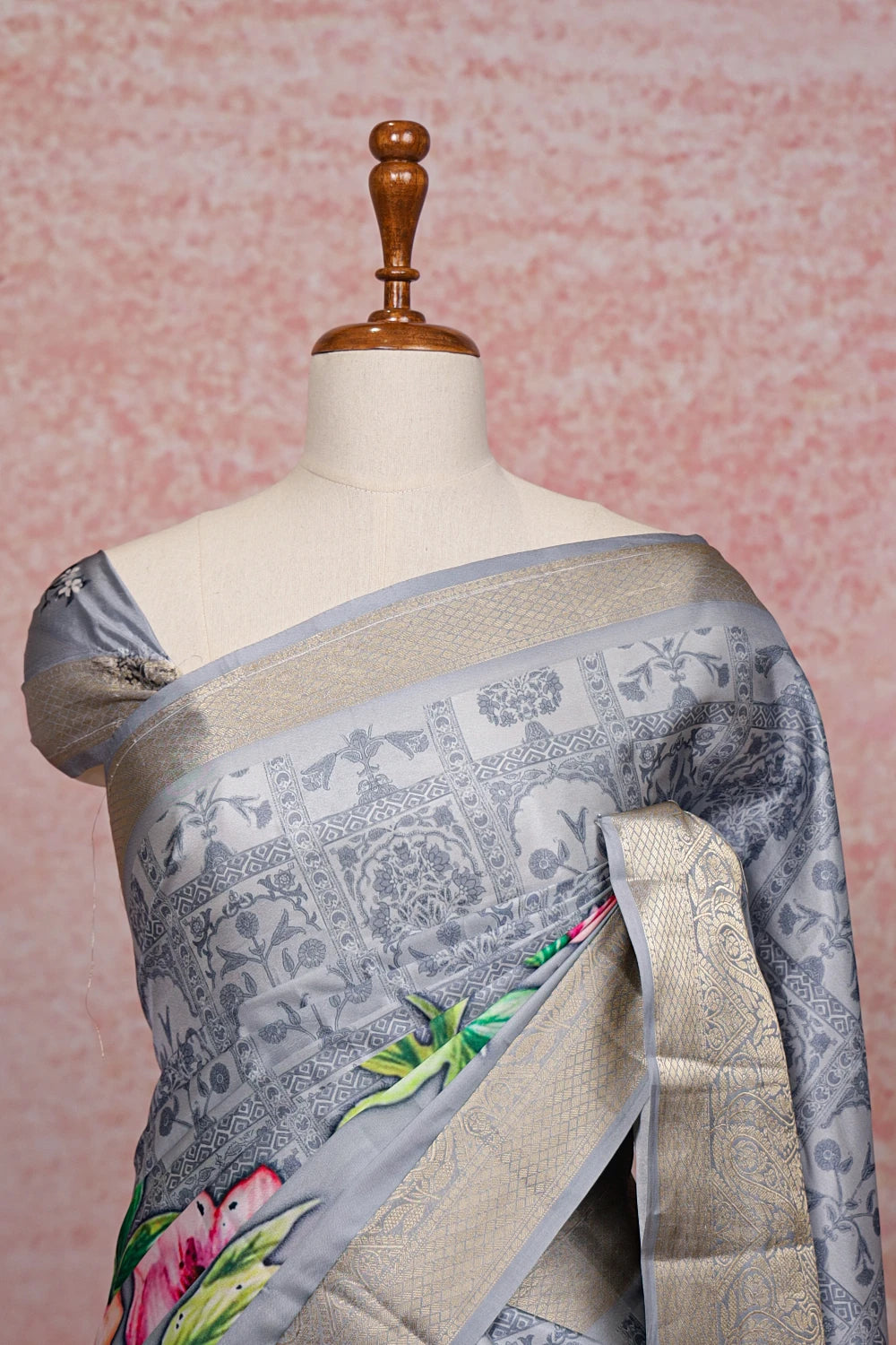 Ash Semi Tussar Saree
