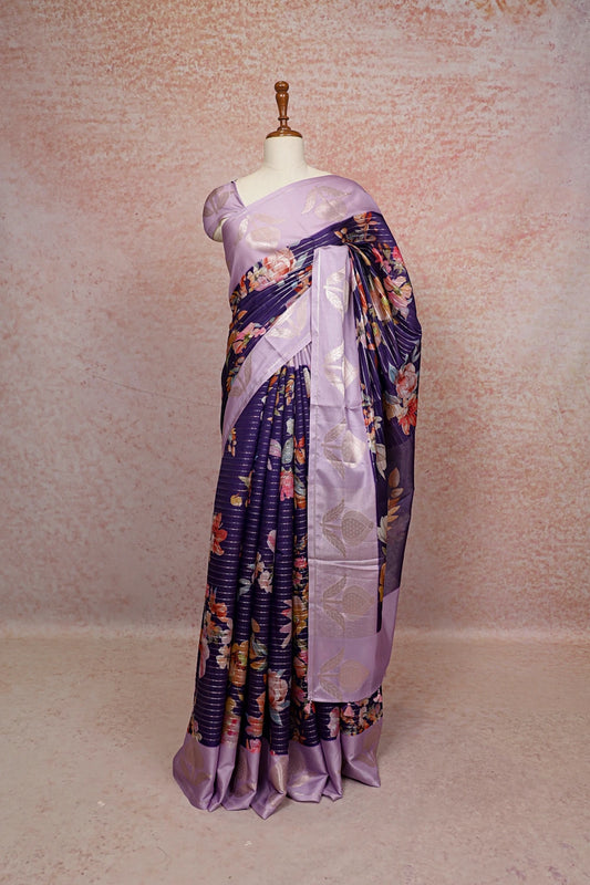 Violet Semi Tussar Saree - Seematti
