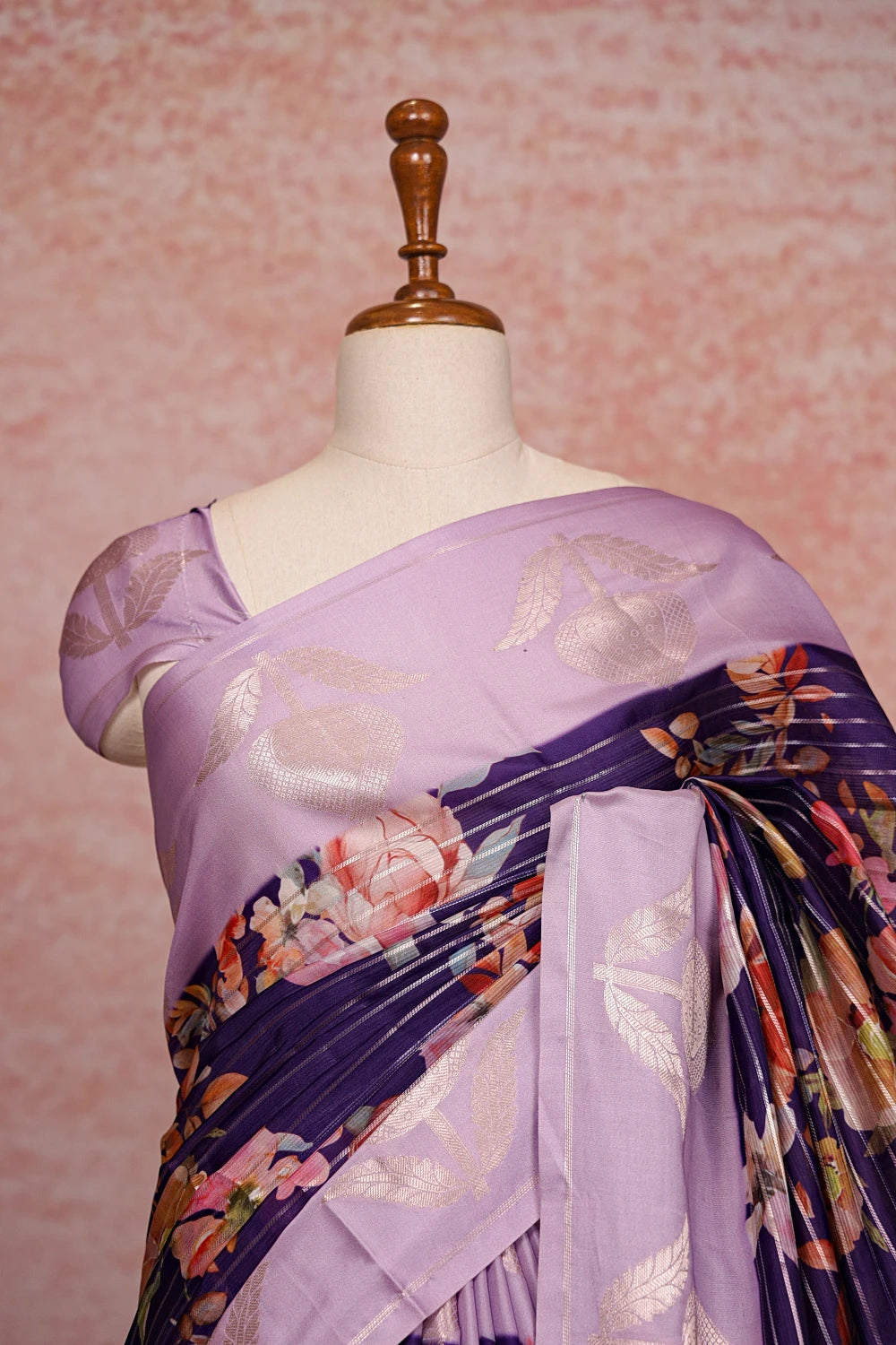 Violet Semi Tussar Saree