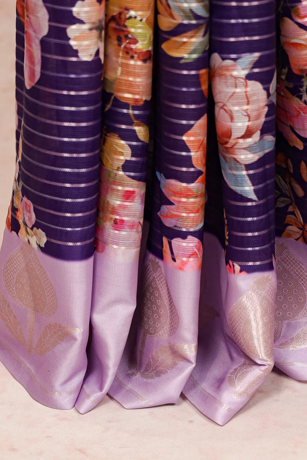 Violet Semi Tussar Saree
