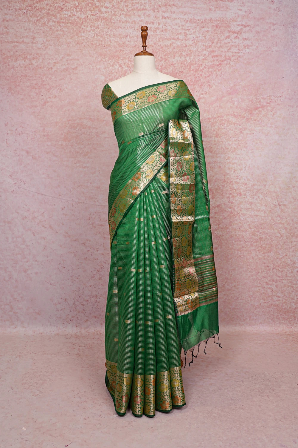 Green Cotton Silk Saree