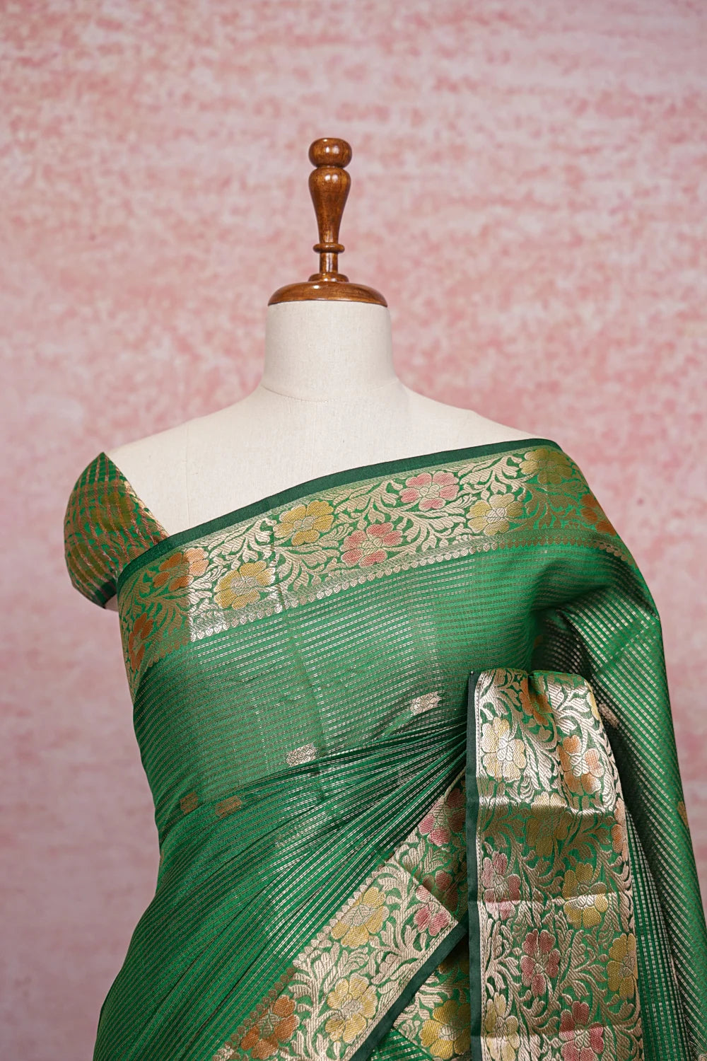 Green Cotton Silk Saree