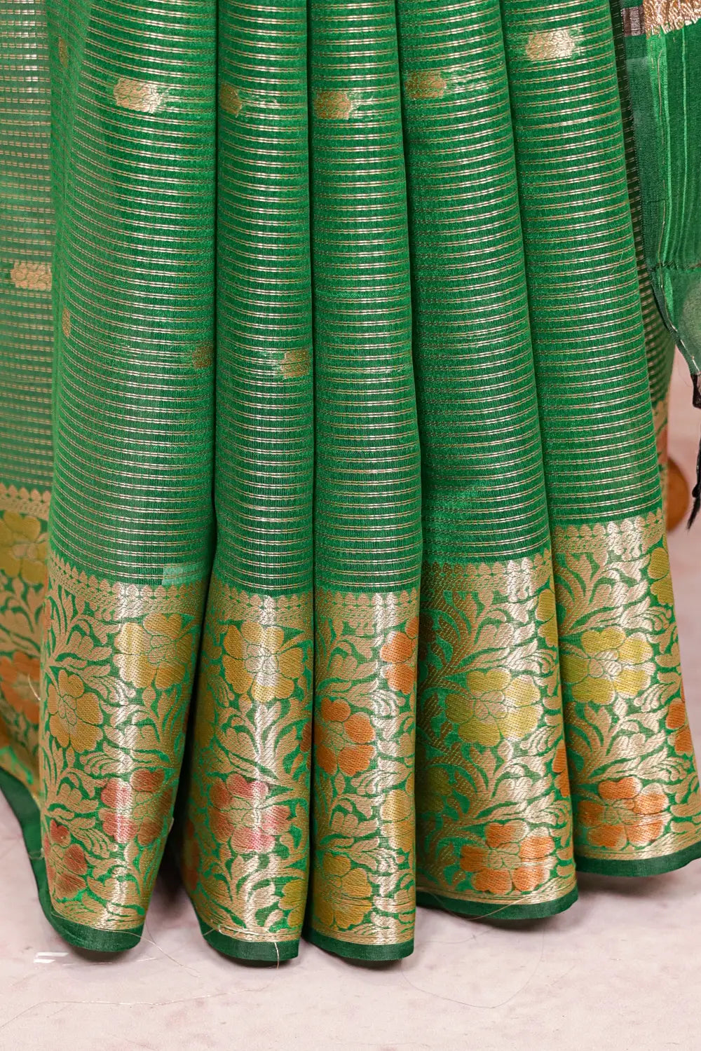 Green Cotton Silk Saree